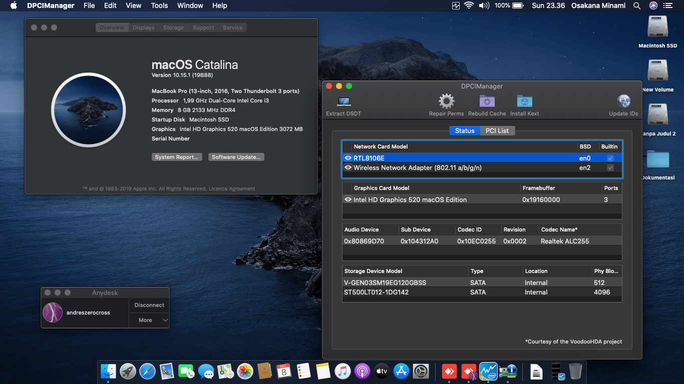 Success Hackintosh macOS Catalina 10.15.1 Build 19B88 at Asus X441UV-WX092D